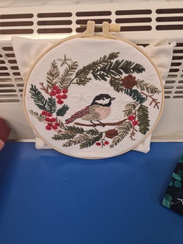 Embroidery using a variety of stitches by June